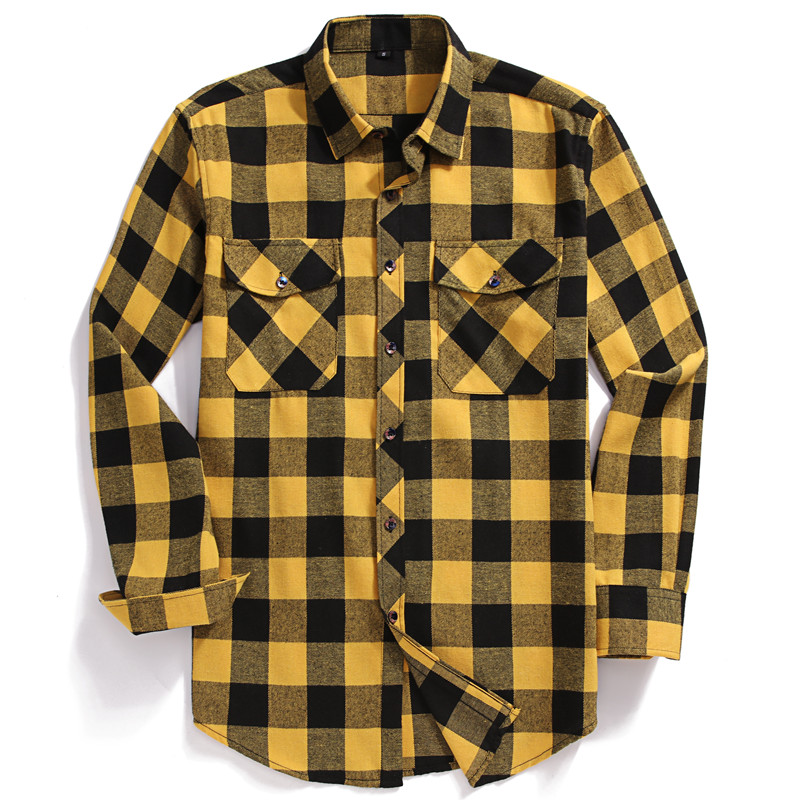 Fall Men's Long-Sleeved Casual - Flannel Shirt Lined review and price