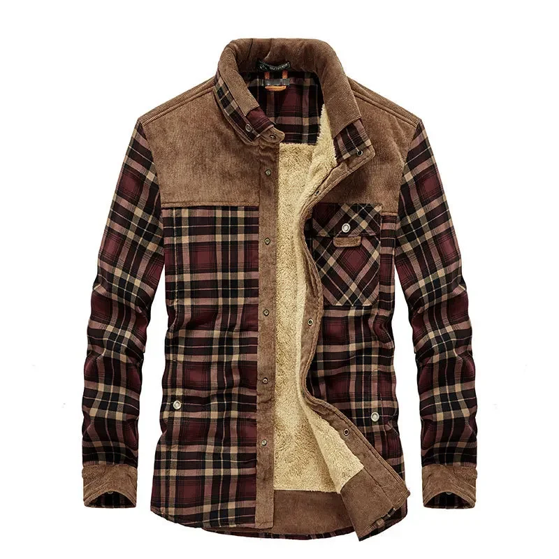 Men Plaid Shirts Winter Jacket - Flannel Shirt Lined review and price